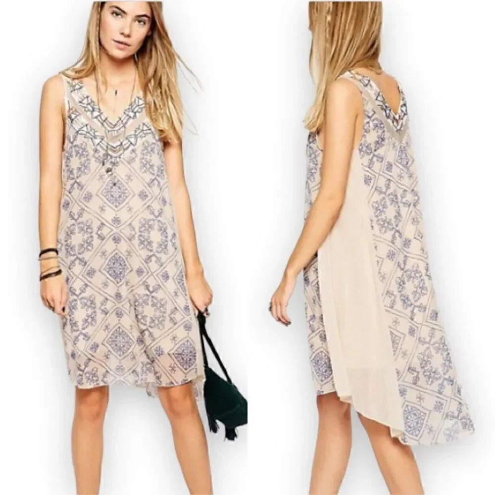Free People Beaded Flowy Boho Dress